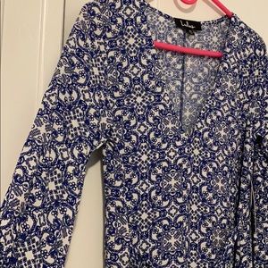 Dark blue printed dress